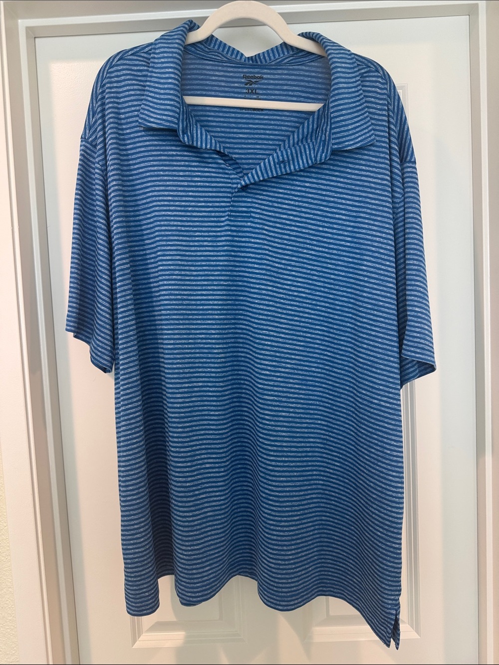 Reebok Blue Striped Polo Shirt